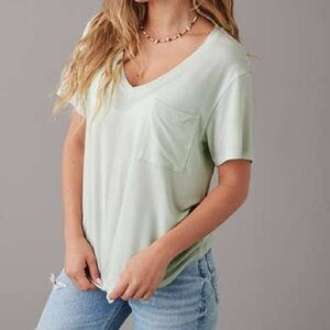 American Eagle Outfitters Soft & Sexy Sage Green Tee